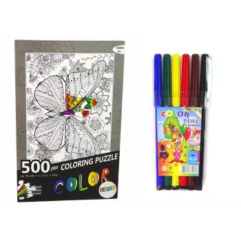 LEAN TOYS Värvimispusle 500 osaga Liblikas
