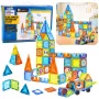 LEAN TOYS Magnetilised hariduslikud klotsid akendega ja 3D sõidukite kleepsudega 138 tk.