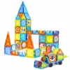LEAN TOYS Magnetilised hariduslikud klotsid akendega ja 3D sõidukite kleepsudega 138 tk.