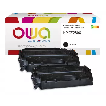 Armor OWA ühilduv toonerikassett 2-pakk must asendus HP CF280X/CF280XD jaoks