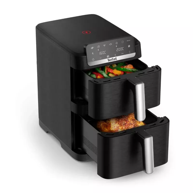 TEFAL kahe korviga õhufritüür EY7528E0 Easy Fry Crispy Stack, 2700 W, 6 L + 4 L, must