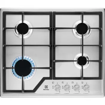 Electrolux KGS6426SX 4-põletiga gaaspliit wok-põletiga, roostevaba teras