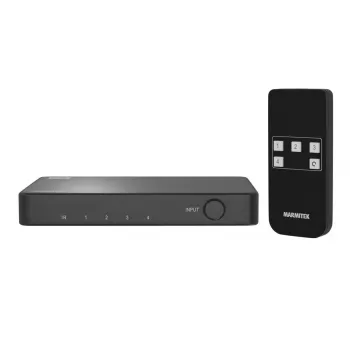 MARMITEK Connect 740 4-pordiline HDMI 2.0 lüliti koos puldiga, 4K@60Hz, HDR, HDCP 2.2, metallkorpus