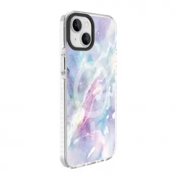 Evelatus Apple iPhone 15 Plus PC+TPU ümbris MagSafe'iga - Custom Marble Purple