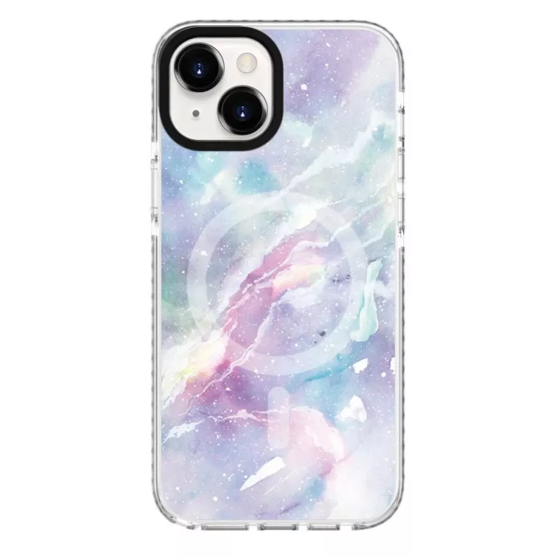 Evelatus Apple iPhone 15 Plus PC+TPU ümbris MagSafe'iga - Custom Marble Purple