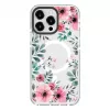Evelatus Apple iPhone 15 Pro Max PC+TPU ümbris MagSafe'iga - läbipaistev lillemuster