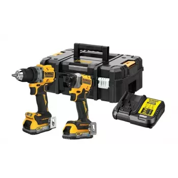 DEWALT 18V XR DCD800 DCF850 topeltkomplekt koos 2x 1,7Ah Powerstack akuga