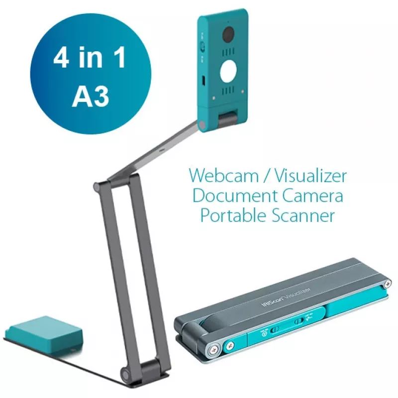 IRIScan Visualizer 7 Dyslexic - A3 lauaalune skanner, 13MP, USB, Arctic Blue/Silver