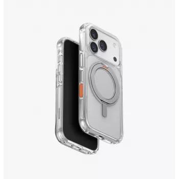 UNIQ Swivix ümbris iPhone 17 Pro jaoks 360° pöörleva tugijalaga, läbipaistev