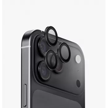 UNIQ Optix Aluguard (DX2) kaamera objektiivi kaitseklaas iPhone 18 Pro / iPhone 18 Pro Max jaoks - must, paigaldustööriistaga