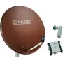 SCHWAIGER SAT-süsteem 80 cm 6 osalejale Quattro LNB (ilma lülitita) telliskivipunane koos multiswitchiga 5/6