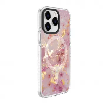 Evelatus Apple iPhone 15 Pro PC+TPU ümbris MagSafe'iga - marmorroosa
