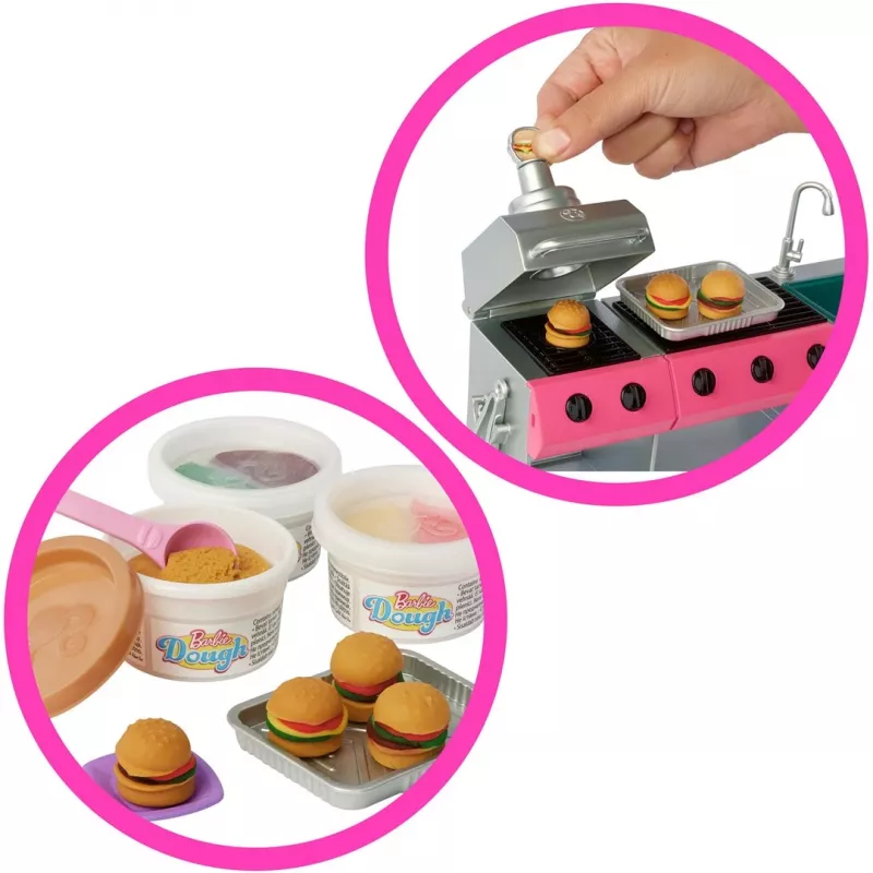 Barbie Dreamhouse Adventures nuku matkaauto mängukomplekt, muutub 7-alaliseks matkaautoks, 60+ tarvikut, roosa