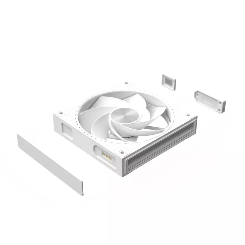 Zalman ZM-DF120R valge 120mm pööratud labadega Daisy Chain ARGB PWM ventilaator