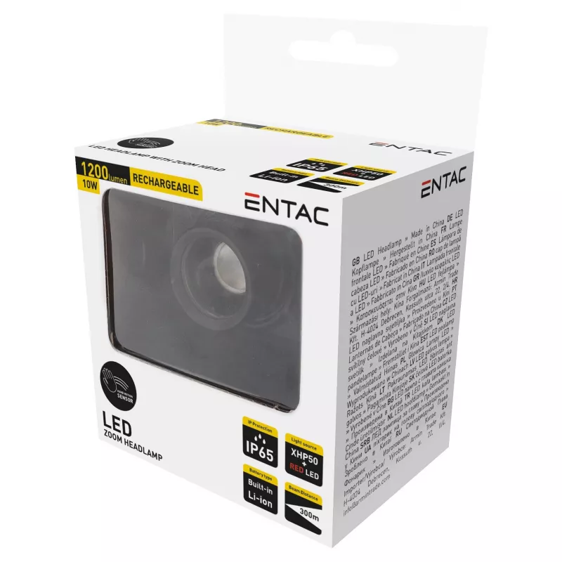 ENTAC EHL-ZH-10W-R suumiga pealamp koos laetava akuga 10W liikumisanduriga