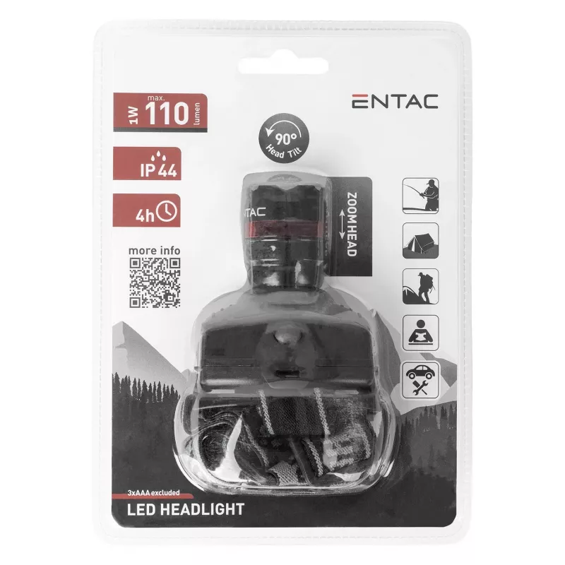 ENTAC EHL-ZOOM-1W-PL Zoom 1W LED pealamp, must