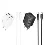 HOCO 30W 4-pordiline USB seinatavalaadija koos USB-C ja Lightning kaabliga - valge