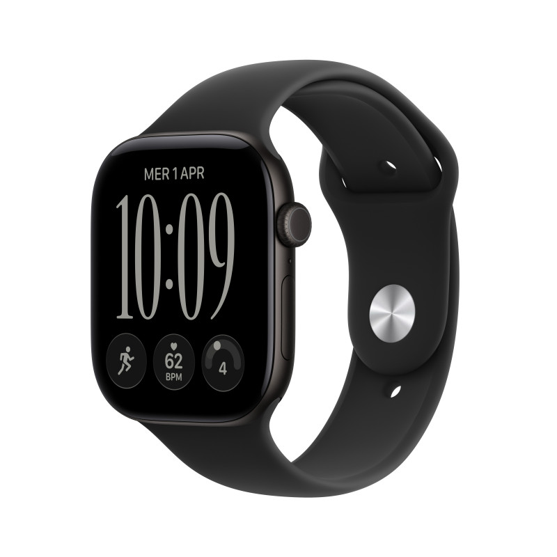 Apple Watch Series 12 GPS + Cellular 46 mm must alumiiniumkorpus musta spordirihmaga, M/L