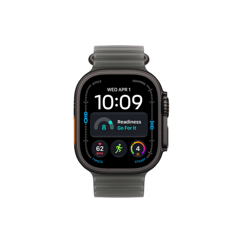 Apple Watch Ultra 4 GPS + Cellular 49mm must titaankorpus poolläbipaistva musta Ocean rihmaga