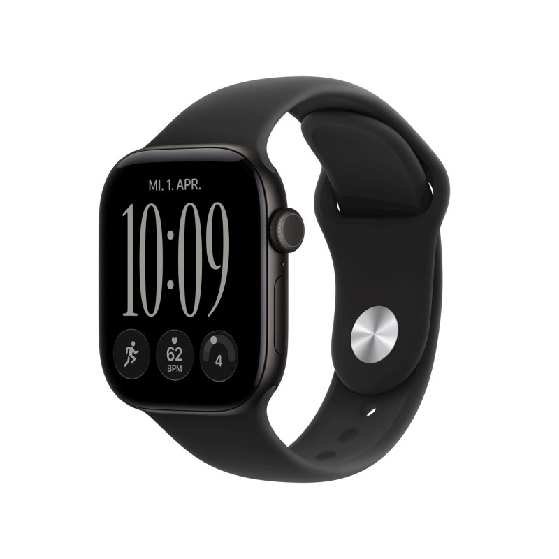 Apple Watch Series 12 GPS + Cellular 42 mm must alumiiniumkorpus musta spordirihmaga, S/M