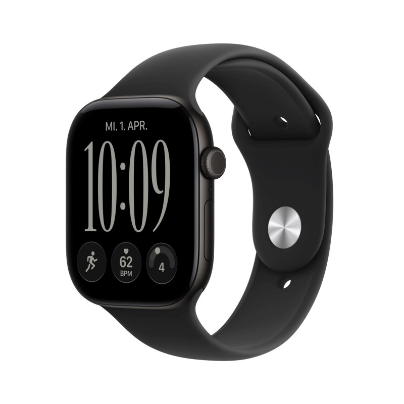Apple Watch Series 12 GPS + Cellular 46 mm must alumiiniumkorpus musta spordirihmaga, S/M