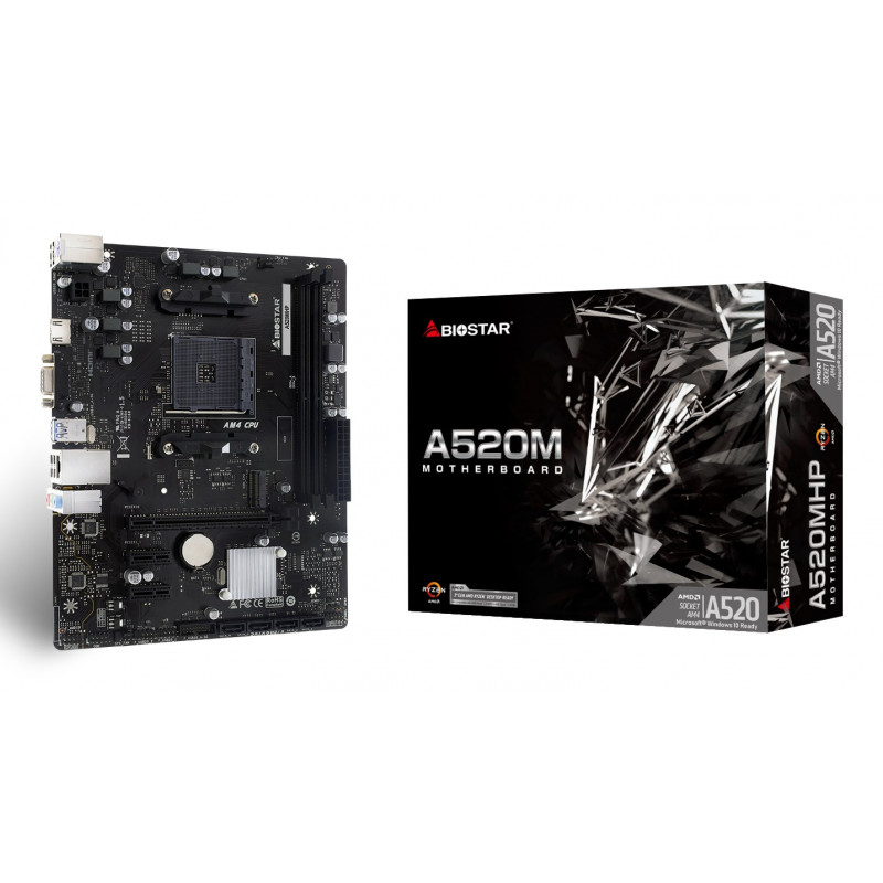 Biostar A520MHP 2.0 AMD A520 AM4 Micro-ATX emaplaat