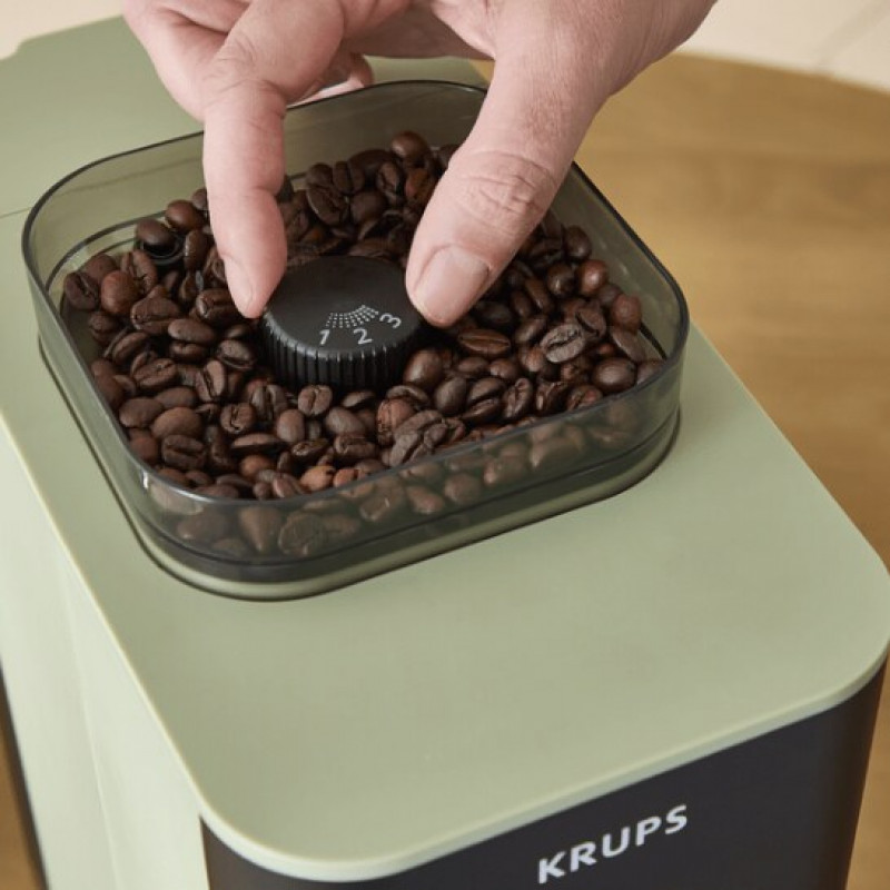 Krups Coffee Crush SA401LE0 Espressomasin, Must/Roheline