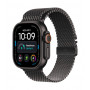Apple Watch Ultra 4 GPS + Cellular 49mm must titaanist korpus musta titaanist Milanese Loopiga - L