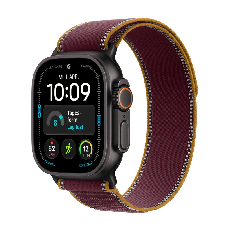 Apple Watch Ultra 4 GPS + Cellular 49 mm must titaankorpus bordoo Trail Loop rihmaga, S/M