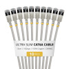StarTech.com Õhuke Cat6a U/FTP patch-kaabel RJ45, 0,15 m, hall, 10-pakk