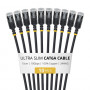 StarTech.com Õhuke Cat6a U/FTP patch-kaabel RJ45, 0,15 m, must, 10-pakk