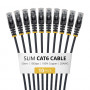 StarTech.com Õhuke Cat6 U/UTP paigalduskaabel RJ45, 0,5 m, must, 10-pakk