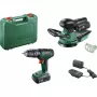 Bosch DIY komplekt UniversalImpact 18V + AdvancedOrbit 18V, 2x 2.0Ah Li-Ion aku, juhtmeta löökpuur-kruvikeeraja + juhtmeta juhusliku orbiidiga lihvija, roheline (06039D410A)