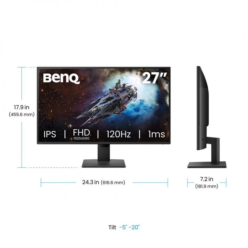 BenQ GW2790P 27-tolline IPS 1920x1080 120Hz 1ms Eye-Care laiekraan mängumonitor