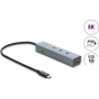 Delock 5-porti USB Type-C™ 10 Gbps hub 8K video väljundiga ja PD 3.0 100 vatti (64379)