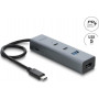 Delock 4-porti USB 5 Gbps hub USB Type-C™ pistikuga 2 x USB Type-A pordile + 2 x USB Type-C™ pordile ja PD 100 W (64378)