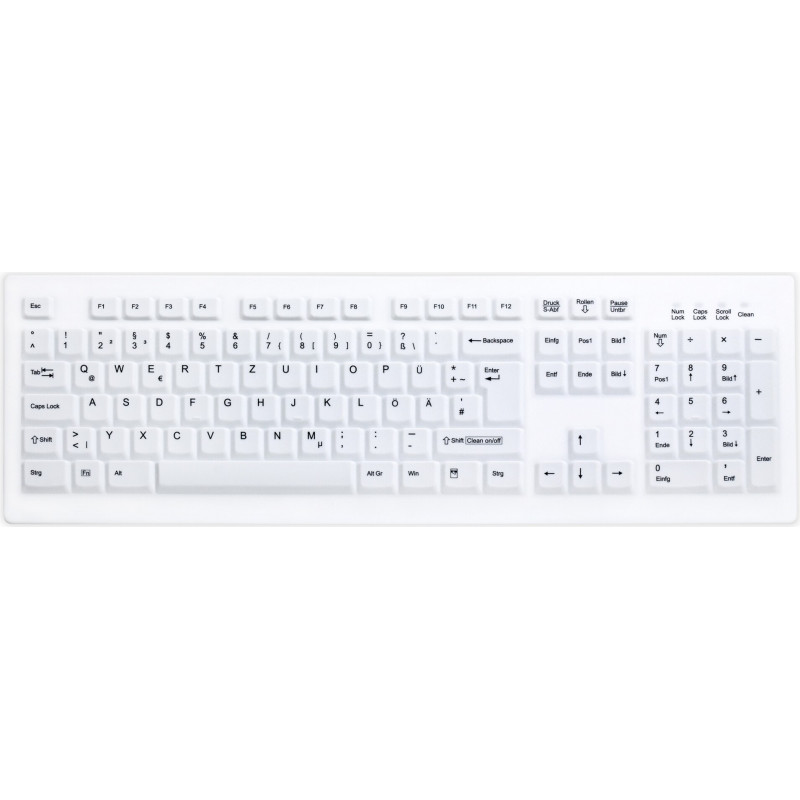 Active Key AK-C8100 traadita hügieeniklaviatuur, suletud, Šveitsi paigutus (QWERTZ), valge