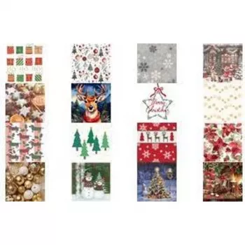 Papstar X-Mas Dogs jõulupaberist salvrätikud, 330 x 330 mm, 3-kihilised, 1/4 voltimine (37506)