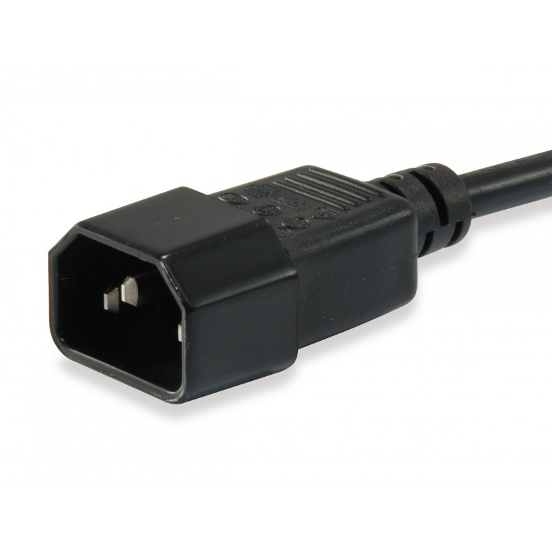 Equip toitekaabel IEC C13 - IEC C14, 1,5 m, must
