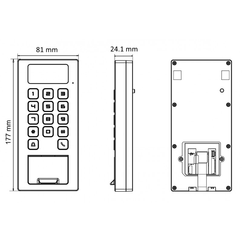 Hikvision DS-K1T502DBFWX läbipääsukontrolleri lugeja hall