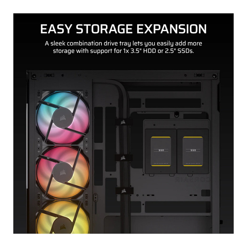 Corsair 2800X RS-R ARGB panoraamklaasiga Micro-ATX arvutikorpus, must