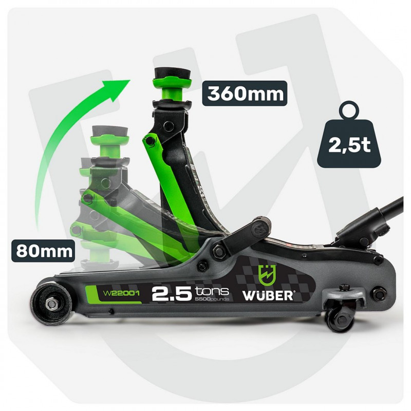 WUBER W22001 madal tungraud autole 2,5 t, 90-360 mm
