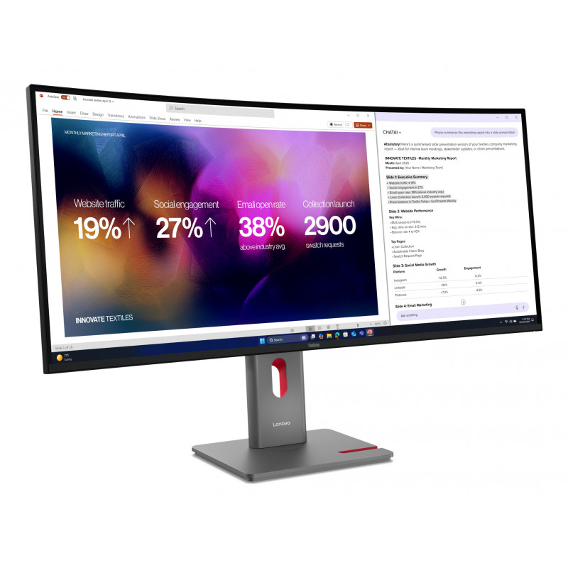 Lenovo ThinkVision P40WD-40 40 inch 5K WUHD kumer IPS-monitor, 120 Hz, dokk, Daisy Chain, MC60 kaamera, kõlarid