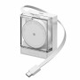 SHARGE Retractable 65 GaN laadija, 65W, 2x USB-C, integreeritud USB-C kaabel - valge