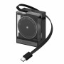 SHARGE sissetõmmatav 65 GaN laadija, 65 W, 2x USB-C, integreeritud USB-C kaabel, must