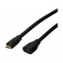 LogiLink CU0120 USB 2.0 pikenduskaabel, Micro-USB B isane - Micro-USB B emane, 0,5 m, must
