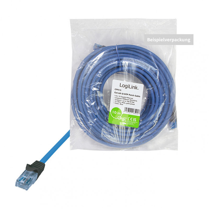 Logilink Cat6a U/UTP patchkaabel RJ45, 1 m, sinine, LSZH