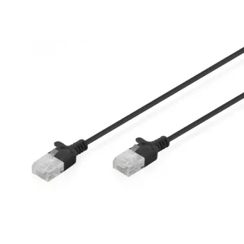 DIGITUS Slim Cat6 U/UTP Patch-kaabel RJ45, 0,3 m, must, LSZH