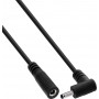InLine® alalisvoolu pikenduskaabel, nurkpistik, 3,5 x 1,35 mm, must, 0,5 m