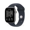 Apple Watch Series 12 GPS 46mm Space Grey alumiiniumkorpus tumesinise spordirihmaga - M/L